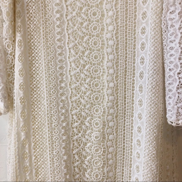 Mob womens crochet cold shoulder white mini dress - Picture 6 of 9